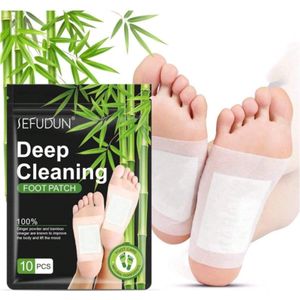 Voetverzorging - Deep Cleaning - Grondige Verzorging - Detox - Voet - Voeten - Pleisters - Pads - Zelfklevend - Ontspannend - Met Wormwood Extract, Bamboe Houtskool en Gember Poeder - 10 Stuks