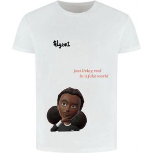 Svyent T-shirt avatar thinking just living real in a fake world kleding maat L