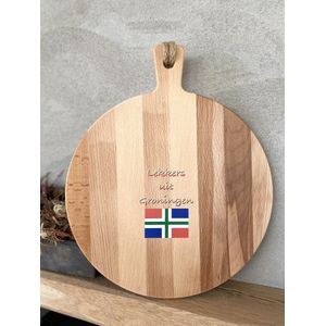 Creaties van Hier - serveerplank - Lekkers uit Groningen - 30 cm - hout