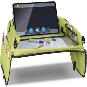 Premium Reistafel Voor Auto met Tekentafel & Tablethouder - Autostoel Organizer -Speeltafel - Whiteboard - Groen
