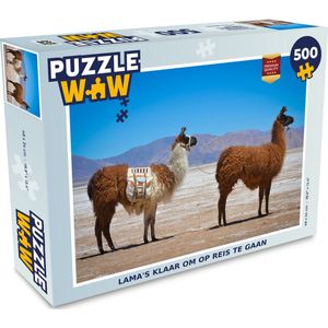 Puzzel Lama - Woestijn - Bergen - Legpuzzel - Puzzel 500 stukjes