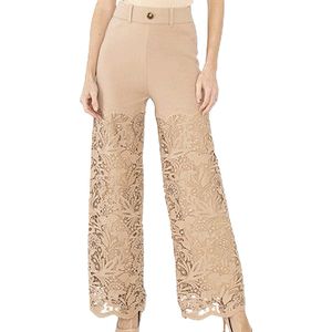 Dilena fashion Flare broderie kant broek