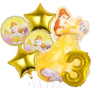 Belle ballon set - Belle en het Beest - 89x64cm - Folie Ballon - Prinses - Themafeest - 3 jaar - Verjaardag - Ballonnen - Versiering - Helium ballon