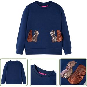 vidaXL Meisjestrui - Kindertrui - Kindertrui 128 marineblauw - Jongenstrui - Blauwe Trui - Katoenen Trui
