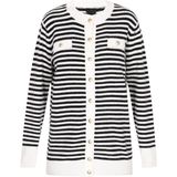 DreiMaster - Klassik - Gebreid Vest - Zwart/Wit