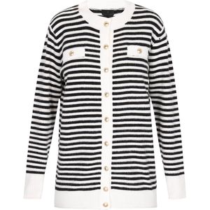 DreiMaster - Klassik - Gebreid Vest - Zwart/Wit