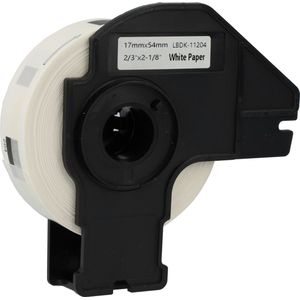 Dappaz - 5 stuks Brother DK-11204 Compatible Label - 17 x 54 mm - Voorgestanst Multifunctioneel Label - 400 labels per rol - Geschikt voor de Brothers QL Labelprinters - Zwart op wit - Papier