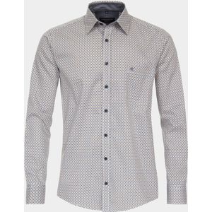CASA MODA - Sport Casual Fit Overhemd - Geel Dessin - Strijkvriendelijk