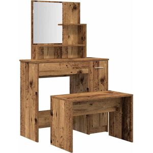 vidaXL - Kaptafelset - bewerkt - hout - oud - houtkleurig