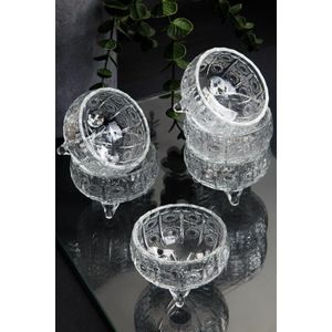 Asir Bowl-set (6 stuks) - Glas met zilveren rand