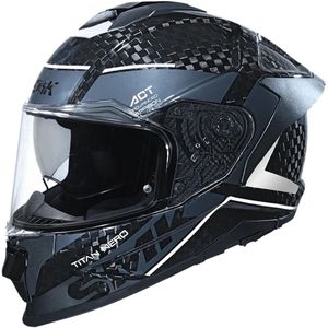 SMK Titan Carbon Nero 06 Grijs Wit Integraalhelm - Maat XS - Helm