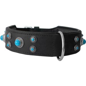 Hondenhalsband Leather Antique Turquoise - 70 cm lang