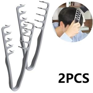 2 stuks Volume gevend haar met brede tanden voor mannen-een zachte textuur stylingkam-zachte haarwortels-Koreaanse natuurlijke krullen- een kam voor haarverzorging-Zachte textuurkam（grijs）