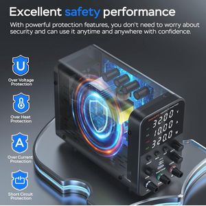 Variabele DC-voeding 30V 10A met Encoderknop en Snelladen