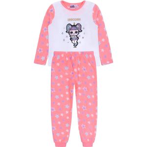 Witte, neon pyjama voor meisjes met sterren LOL 4-5 jaar 110 cm