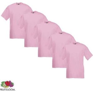 Fruit of the Loom - 5 stuks Valueweight T-shirts Ronde Hals - Light Pink - XL