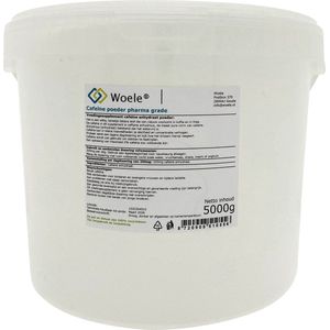 Woele Cafeïne anhydraat poeder 5kg (5000g) pharma grade caffeine anhydrous