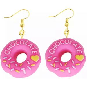 Akyol - Donut oorbellen – Oorbellen dames - oorbellen meisjes - Oorhangers dames - leuke donut oorbellen - Sieraad- fruit oorbellen - oorbellen cadeau - verjaardag - grappige oorhangers - Valentijn cadeau