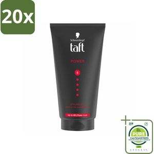 20 x Taft - Power 5 - Styling Gel - Sterke hold voor elke stijl - 150 ml - Grootverpakking - Haarstyling Gel - Sterke Fixatie - Taft - Haarproducten - Langdurige Styling
