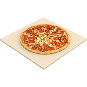 Pizzasteen voor oven en gasgrill, pizzasteen, broodbaksteen van cordieriet voor Ooni Weber Burahard pizzaoven, houtskoolgrill en de meeste gasbarbecues, 34 x 34 cm