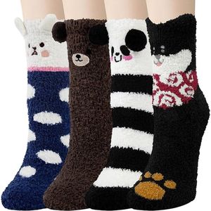 Snug Knuffelige Sokken Dames Fluffy Winter Sokken Dames Huis Sokken Meisjes Schattig Cadeau Kerst Sokken Verjaardagscadeau Herbruikbaar