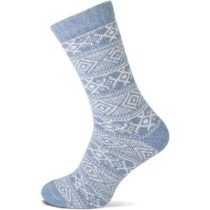 Homesocks sokken met wol - Warme huis sokken - 38 - Blauw.