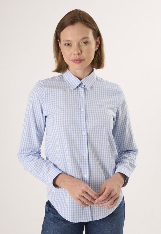 Felix Hardy - Geruit Overhemd - Blauw - 100% Katoen Dames