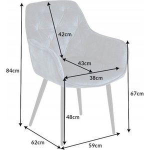 Design stoel MILANO petrol fluweel met Chesterfield quilting - 41181