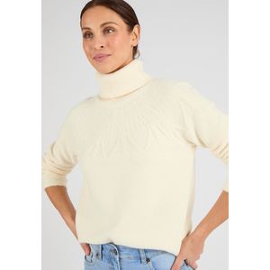 Damart - Trui tricot met siersteek Thermolactyl - Dames - Beige - XS