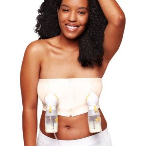 Medela Hands-free™ kolf bh - Kolf bh voor handsfree kolven - Easy Expression bustier - Stretch - Extra zacht - Met ritssluiting - Chai - Maat M