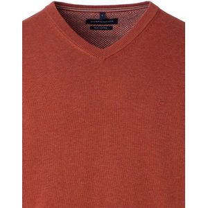 Casa Moda trui rood v-hals katoen effen wijde fit