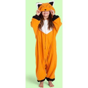 KIMU Onesie Vos Pakje - Maat 74-80 - Vossenpak Kostuum Bruin Pak - Peuter Boxpakje Pyjama Jumpsuit Huispak Jongen Meisje Hamster Fleece Festival