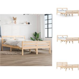 vidaXL Bedframe Grenenhout - Moderne slaapkamerinrichting - 120 x 200 cm - Massief hout - Stabiel en comfortabel - Bed