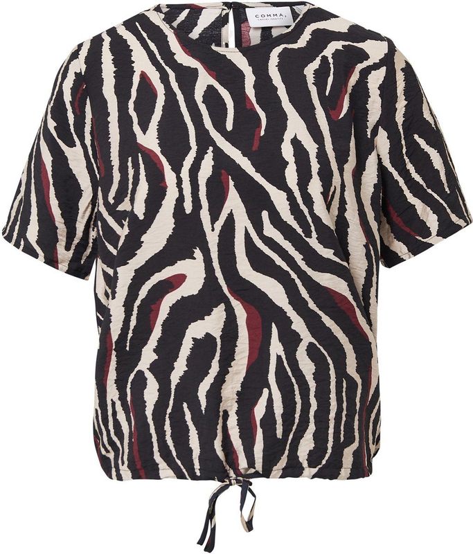 comma - Blouse - Gestructureerd - Met All-over Print