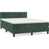 vidaXL-Boxspring-met-matras-fluweel-donkergroen-140x200-cm