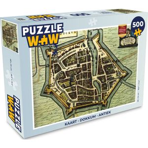 Puzzel Kaart - Dokkum - Antiek - Legpuzzel - Puzzel 500 stukjes