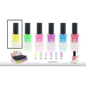 Easy Paris Cosmetics - 10-Days Effect Gel Nagellak/Top Coat FLUORISEREND (Glow in the Dark) - Transparant Geel - 1 Flesje met 15 ml. inhoud - Nummer 001