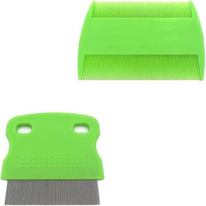 2 Pack Roestvrijstalen Kam - Dubbelzijdige Tandkam voor Verzorging en Luizenverwijdering