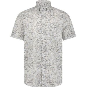 State of Art - Short Sleeve Overhemd Print Grijs - Heren - Maat M - Regular-fit
