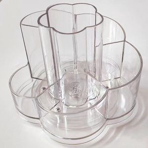 Cosmetische organizer, 360 graden roterende make-up organizer, cosmetische opberghouder met 6 compartimenten, acryl cosmetische opbergdoos
