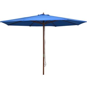 VidaXL Parasol Houten Paal 350 cm Blauw