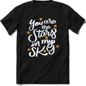 You Are The Stars In My Sky - Valentijn T-Shirt | Grappig Valentijnsdag Cadeautje voor Hem en Haar | Dames - Heren - Unisex | Kleding Cadeau | - Zwart - XL