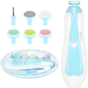 Elektrische nagelvijl voor baby's - 8 in 1 nagelverzorging - blauw