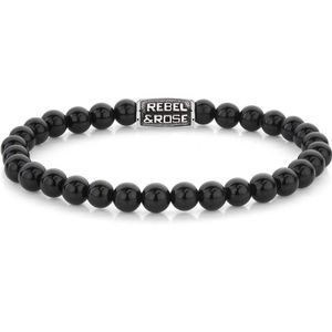 Rebel & Rose Armband Black Velvet Vintage 6mm Natuursteen RR-60121-V