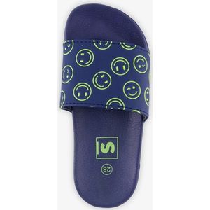 Kinder badslippers blauw met smiley - Maat 30