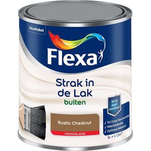 Flexa - Strak in de Lak Buitenlak Hoogglans - Rustic Chestnut - Kleur van het jaar 2025 - Mengverf - 1 Liter