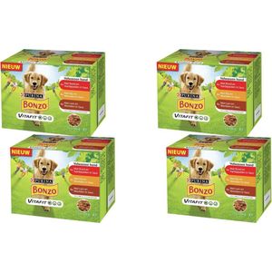 Bonzo Vitafit Maaltijdzakjes - Hondenvoer Natvoer - Rund Kip & Lam - 48 x 100 g