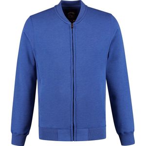 Lemon & Soda Unisex Heavysweat vest met rits blauw gemêleerd maat XS