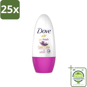25 x Dove - Deodorant - Roller Go Fresh Acai Berry & Waterlily - Frisse geur - 50 ml - Grootverpakking - Dove Deodorant - Açaí Berry - Waterlelie - Antitranspirant - Roll-on