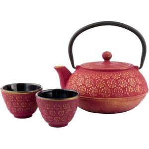 Bredemeijer - Giftset Shanghai 0,6L roze/goud met twee kopjes